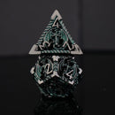 Dragonguard Hollow Metal Dice Set - Emerald and Shadow