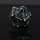 Dragonguard Hollow Metal Dice Set - Emerald and Shadow