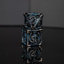 Dragonguard Hollow Metal Dice Set - Cobalt and Shadow