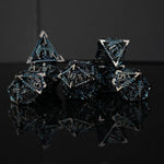 Dragonguard Hollow Metal Dice Set - Cobalt and Shadow