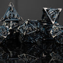 Dragonguard Hollow Metal Dice Set - Cobalt and Shadow