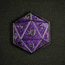 Purple Glitter D20 Pin