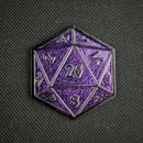 Purple Glitter D20 Pin