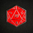 Red and Silver D20 Pin