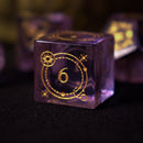 Fabled Mark Purple Glass Dice Set