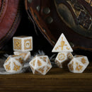 Mongolian White Opal Stone Dice Set - Dice Around the World Collection