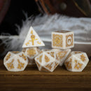 Mongolian White Opal Stone Dice Set - Dice Around the World Collection