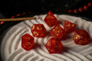 Japanese Frosted Red Glass Dice Set - Dice Around the World Collection