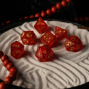 Japanese Frosted Red Glass Dice Set - Dice Around the World Collection