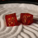 Japanese Frosted Red Glass Dice Set - Dice Around the World Collection