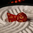 Japanese Frosted Red Glass Dice Set - Dice Around the World Collection