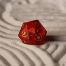 Japanese Frosted Red Glass Dice Set - Dice Around the World Collection