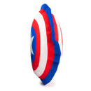 Dog Toy Ballistic Squeaker - Captain America Shield Red White Blue White