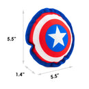 Dog Toy Ballistic Squeaker - Captain America Shield Red White Blue White