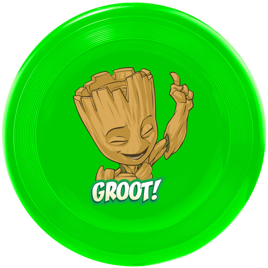 Dog Toy Frisbee - GROOT! Happy Pose Greens Browns White