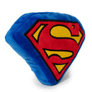 DTPT-SMBB Dog Toy Squeaky Plush - Superman Shield Blue Red Yellow