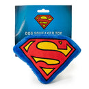 DTPT-SMBB Dog Toy Squeaky Plush - Superman Shield Blue Red Yellow