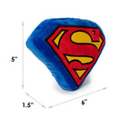 DTPT-SMBB Dog Toy Squeaky Plush - Superman Shield Blue Red Yellow