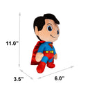 Dog Toy Squeaker Plush - Superman Chibi Full Body Standing Pose with Corduroy Hair