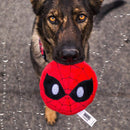 Dog Toy Squeaky Plush - Spider-Man Face Emoji Red Black White