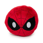 Dog Toy Squeaky Plush - Spider-Man Face Emoji Red Black White