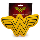 DTPT-WWBS Dog Toy Squeaky Plush - Wonder Woman Logo Icon Yellow Black