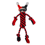 Dog Toy Rope Plush with Squeaker - Harley Quinn with Red Black Rope Body