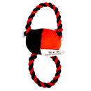 Dog Toy Plush Rope Toy - Harley Quinn Face Plush + Black Red Round Ropes