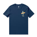Hawaiian Tee For Men Out There☠️ 🌊BY LOINDAFLOW Tee Crew Neck 100% Cotton - NAVY BLUE