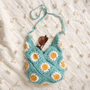 Daisies Crochet Tote Bag  | Everyday Nature-themed Bag | 11" x 13"
