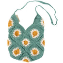Daisies Crochet Tote Bag  | Everyday Nature-themed Bag | 11" x 13"