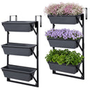 Deck Railing Planter Box with 3-Tier Adjustable Design