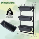Deck Railing Planter Box with 3-Tier Adjustable Design