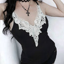 Delia A Gothique Wednesday Cami Tank Top in Black [Size SM Remaining]