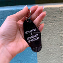 Department of Redundancy Department Motel Style Keychain in Black