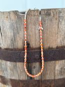Desert Ember Beaded Shell Necklace