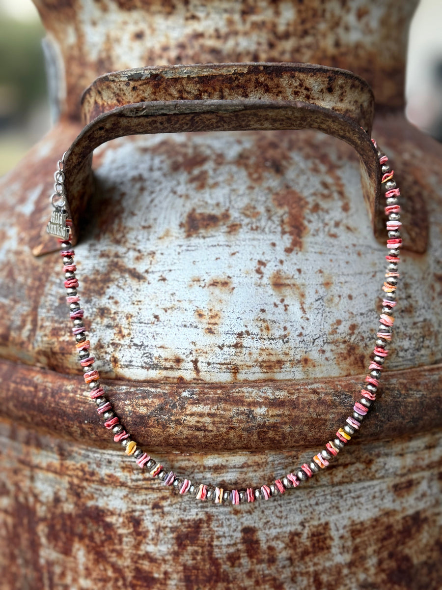 Desert Sunset Shell Heishi Bead Necklace