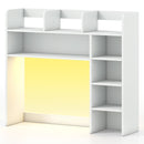 Desktop Bookshelf with LED Lights 35.5" Desk Hutch Organizer
