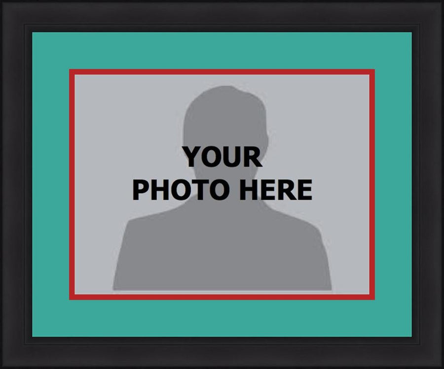 NBA Basketball Photo Picture Frame Kit - Detroit Pistons (Teal Matting, Red Trim)