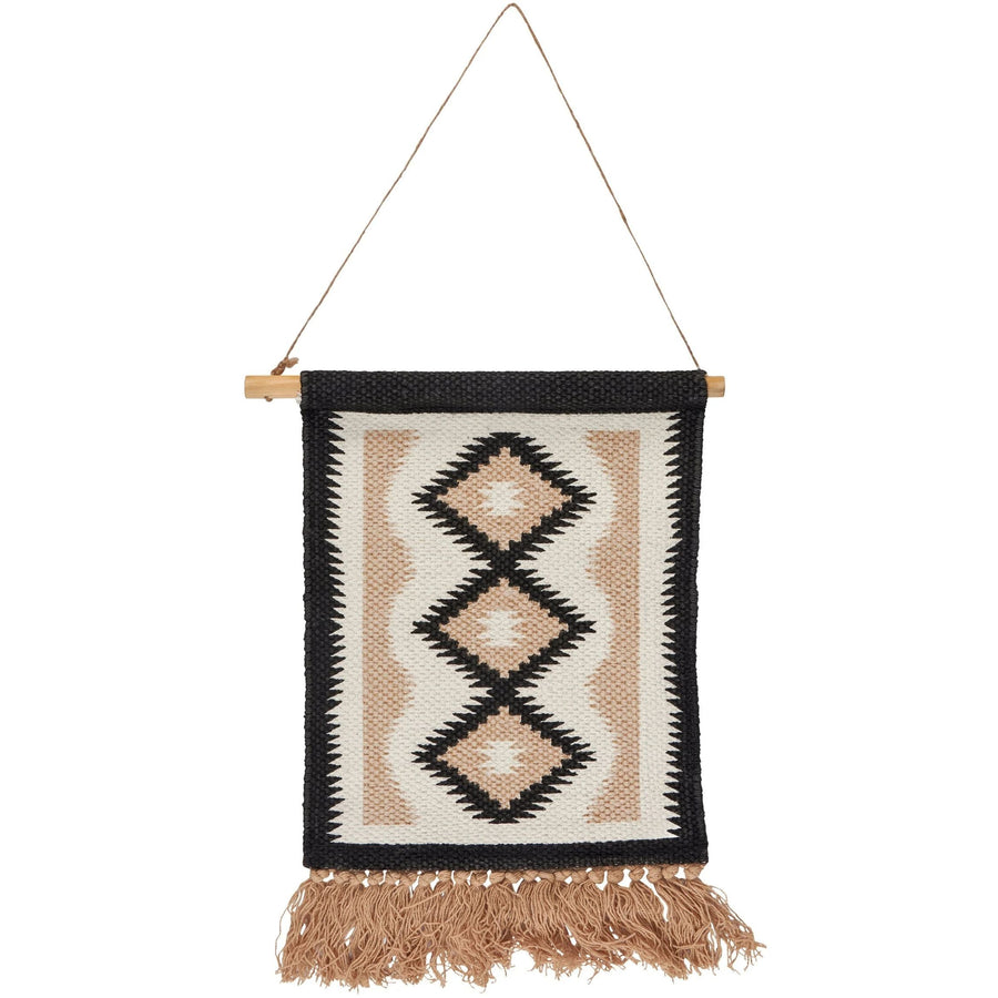 Diamond Western Cotton Wall Hanging with Jute Tassels | Rustic Boho Western Wall Décor | 10