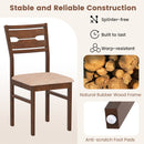 Dining Chair Set of 2/4 with Rubber Wood Frame and Padded Seat
