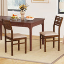 Dining Chair Set of 2/4 with Rubber Wood Frame and Padded Seat