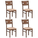 Dining Chair Set of 2/4 with Rubber Wood Frame and Padded Seat