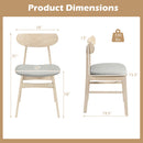 Dining Chair Set of 2 Fabric Upholstered Kitchen Armless Chairs-Natural