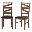 Dining Chairs Set of 2 Kitchen Side Chairs with Rubber Wood Legs-Walnut