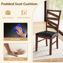 Dining Chairs Set of 2 Kitchen Side Chairs with Rubber Wood Legs-Walnut