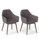 Dining Chairs Set of 2 Upholstered Accent Chairs with Comfy Padded Backrest and Seat