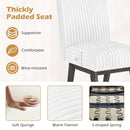 Dining Chairs Set of 2 Fabric Upholstered Kitchen Chairs with Padded Seatand Rubber Wood Legs-White+Grey