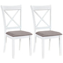 Dining Chairs Set of 2 Rubber Wood Dining Room Chairs with Comfortable Backrest and Padded Seat