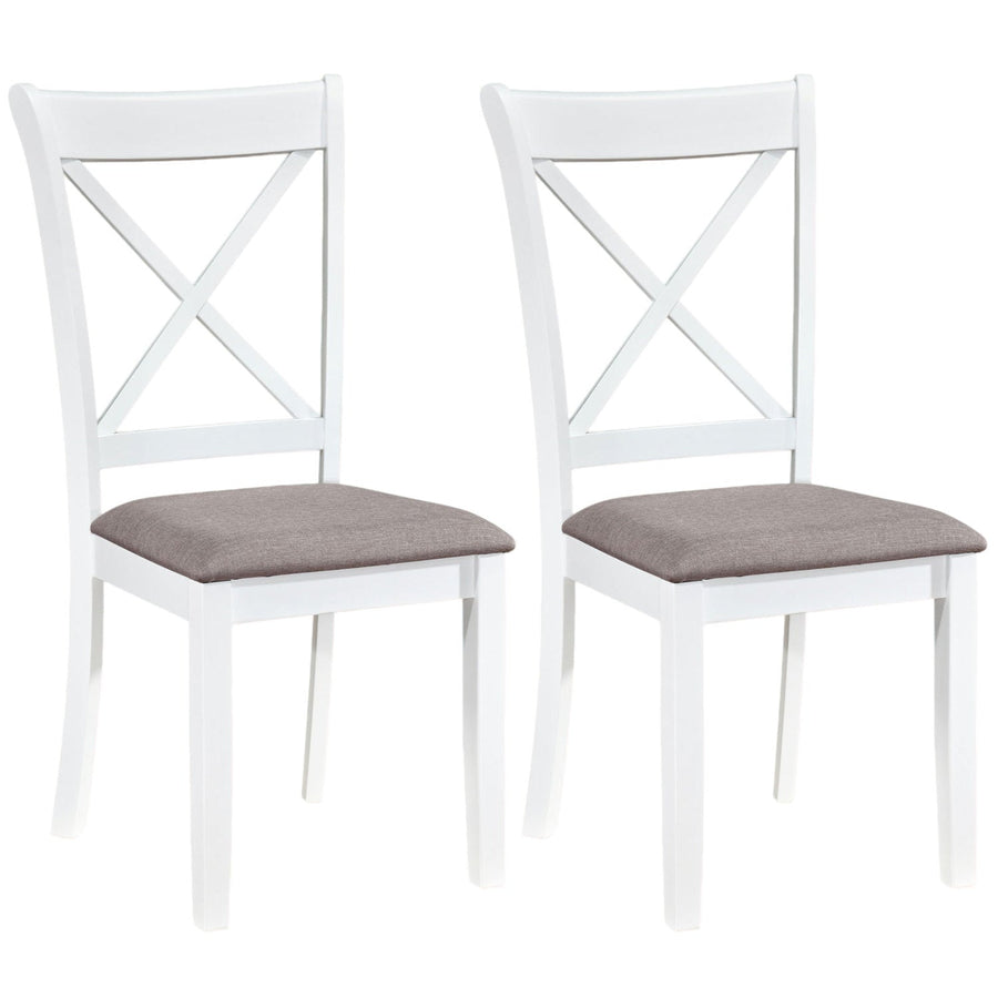 Dining Chairs Set of 2 Rubber Wood Dining Room Chairs with Comfortable Backrest and Padded Seat